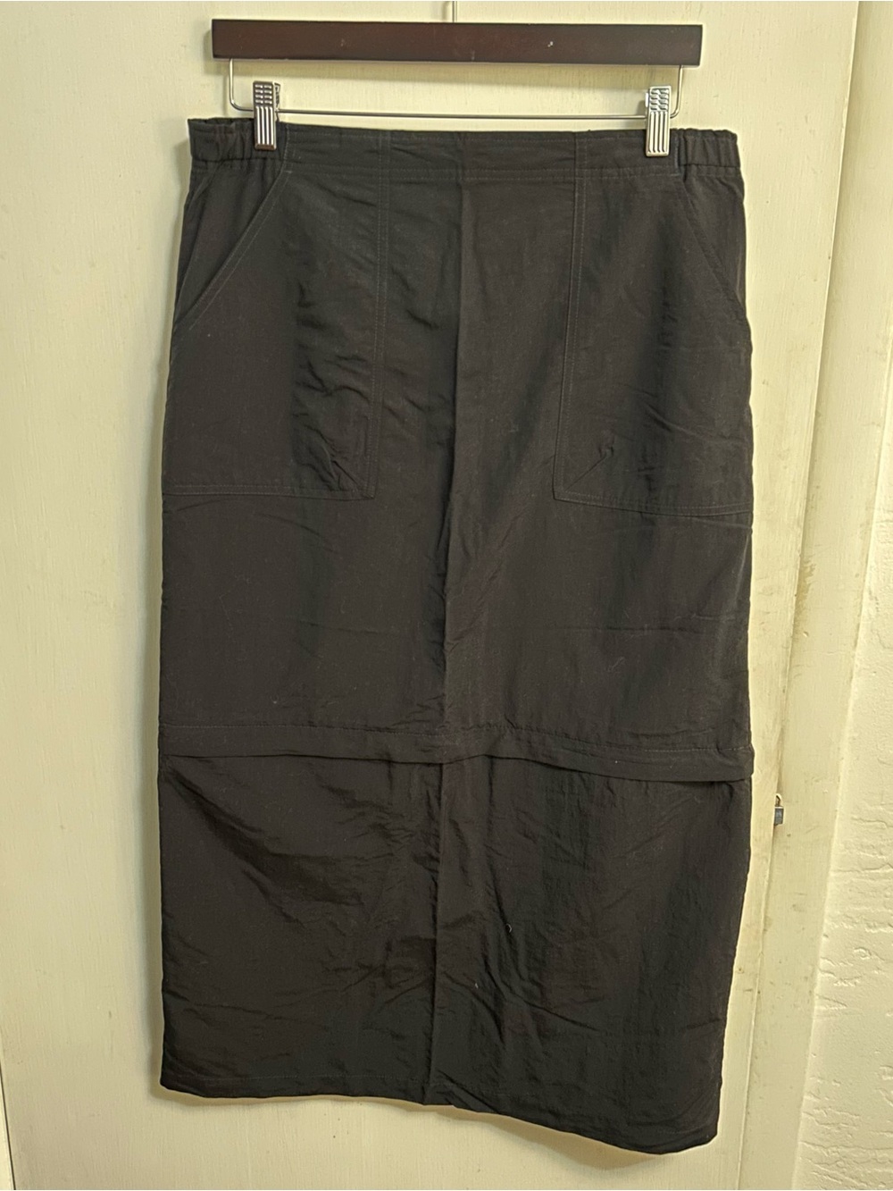 Royal Robbins Zip-Off Maxi Skirt Convertible Womens 12 Black Outdoor Hiking Y2K